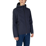 Suns Blue Polyester Jackets & Coat with hood, zip closure, and side pockets, perfect for versatile and trendy style.