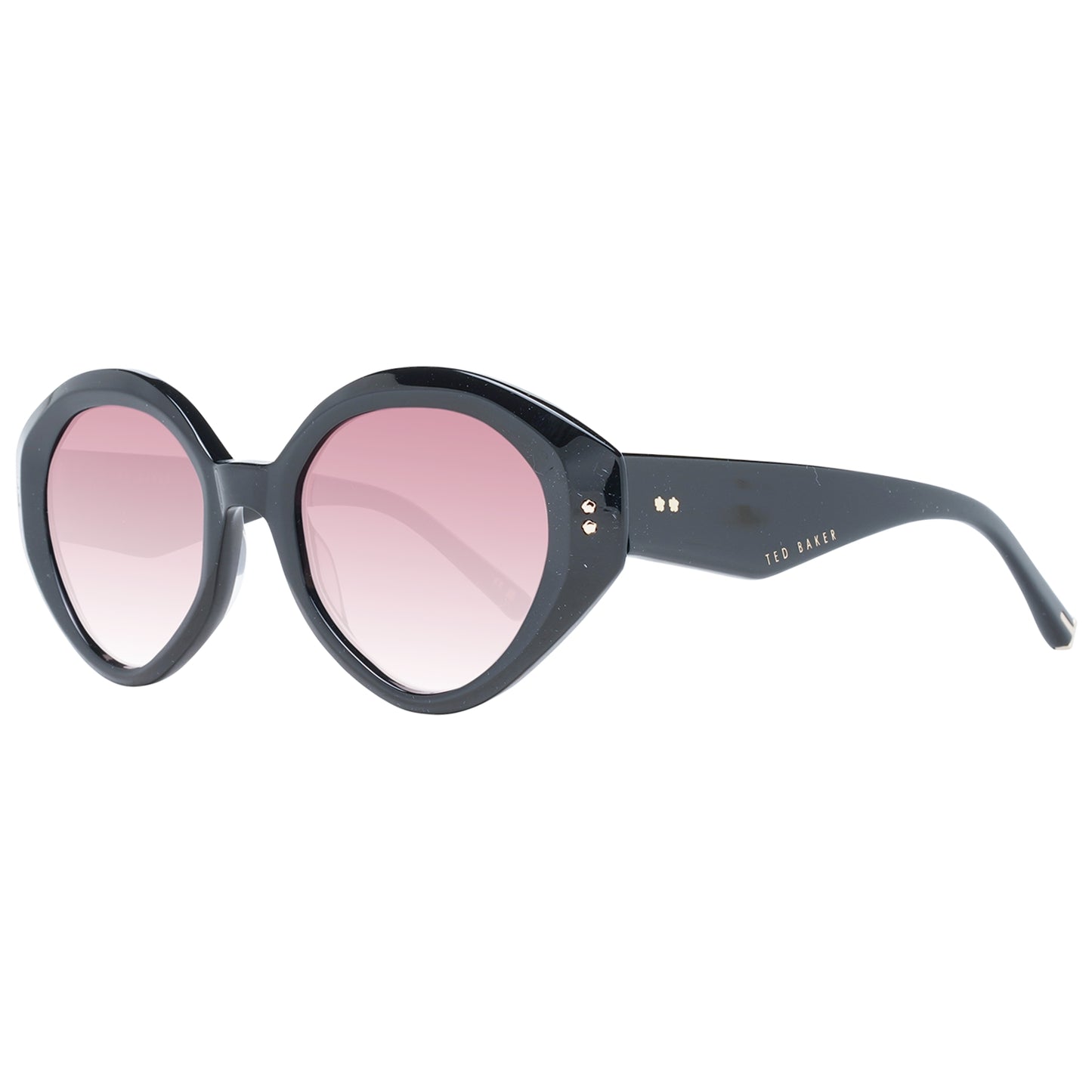 Women's sunglasses TED BAKER MOD. TB1698 51001 with round black frame and pink lenses