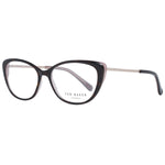 TED BAKER MOD. TB9198 51219 cat-eye glasses for ladies with black and transparent frame, side view.