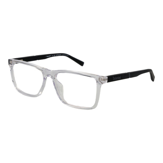 Clear rectangular glasses with black temples, TIMBERLAND MOD. TB1840-H 55026 for gents, stylish eyewear for men.