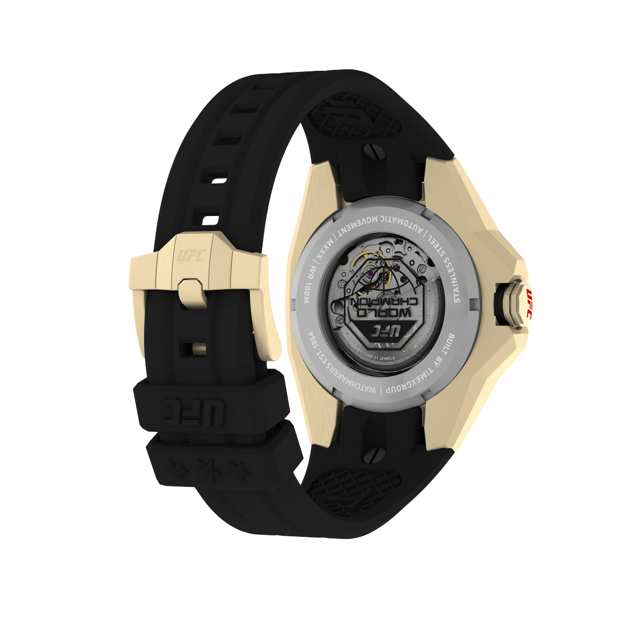 Back view of TIMEX WATCHES Mod. TW2V86500 featuring UFC branding on black strap.