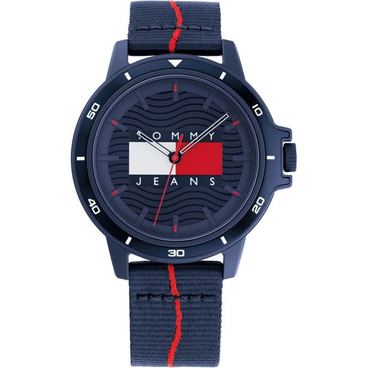 TOMMY HILFIGER Mod. 1791997 men's quartz analog watch with 3 ATM water resistance, multifunction dial, and official box packaging.