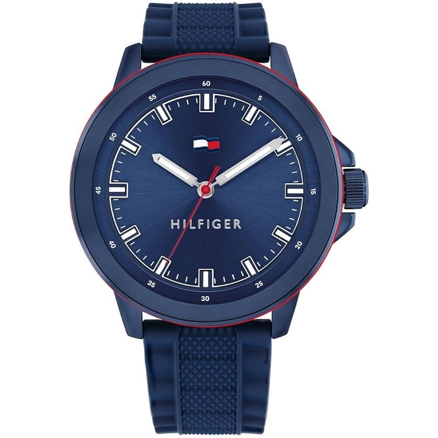 TOMMY HILFIGER Mod. 1792022 watch, quartz analog, blue dial, mineral material, 46mm case, water resistant, gent's bracelet.
