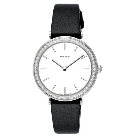 TOUS WATCHES Mod. 3000137000 featuring a sleek black leather strap and minimalist design