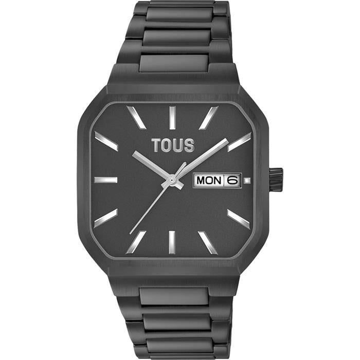 TOUS WATCHES Mod. 3000137100 featuring a sleek black design with a date display and metal strap