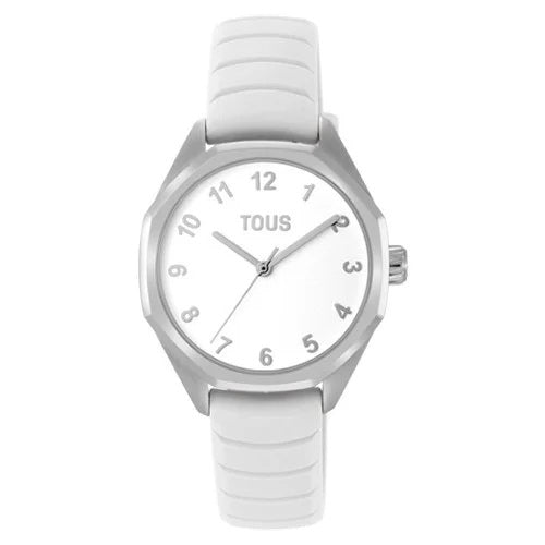 TOUS WATCHES Mod. 3000142800 with white strap and silver dial
