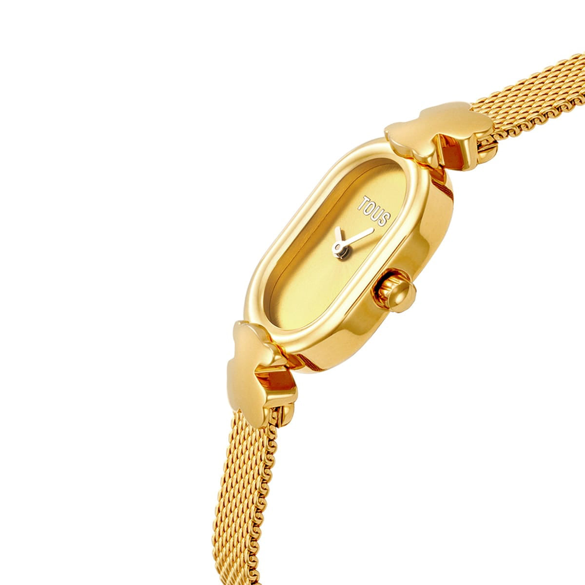 Elegant TOUS WATCHES Mod. 3000145200 with gold mesh bracelet and floral design, showcasing stylish luxury and craftsmanship.