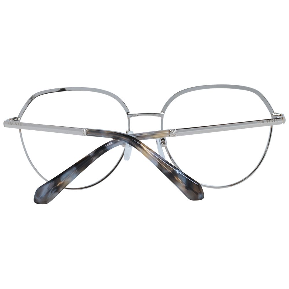 Ted Baker Blue Women Glasses Frame in metal full-rim round style, includes branded case, perfect for women seeking stylish eyewear.