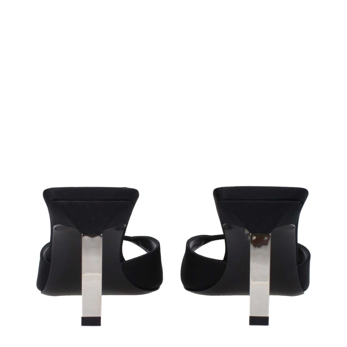 The Attico Black Satin Stiletto Heel Sandals