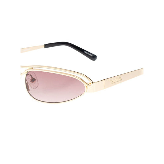 The Attico Norma sunglasses with gold-tone UV-protective lenses, logo-engraved arm, nose pads, and curved tips.
