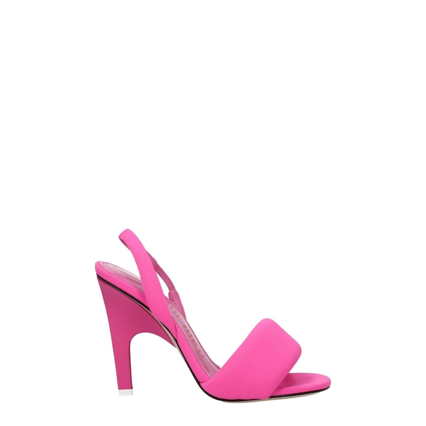 The Attico Pink Fabric Stiletto Heel Sandals with open toe and leather sole, high heel design, MPN S522E075119.