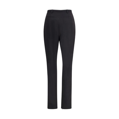 The Latest Black Polyester Skinny Pants with high-waisted slim fit, slit hem detail, and zippered closure for AW25 season.