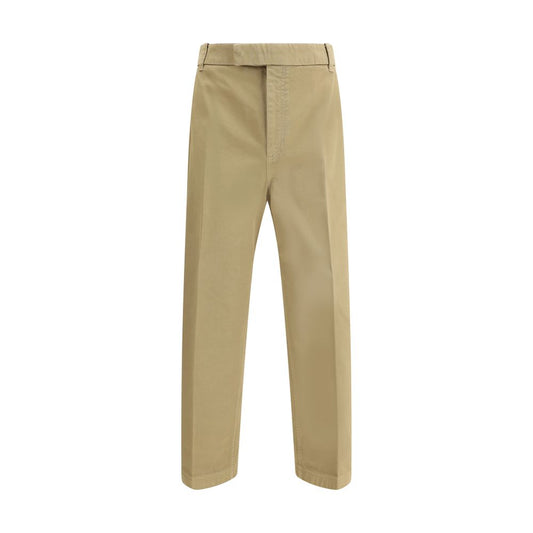 Thom Browne Cotton Pants with straight-leg cut, high waist, and tricolor patch, showcasing refined silhouette and stylish design.