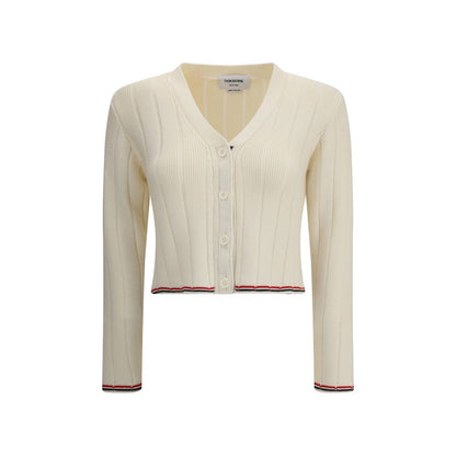 Thom Browne Cream Fleece Wool Cardigan