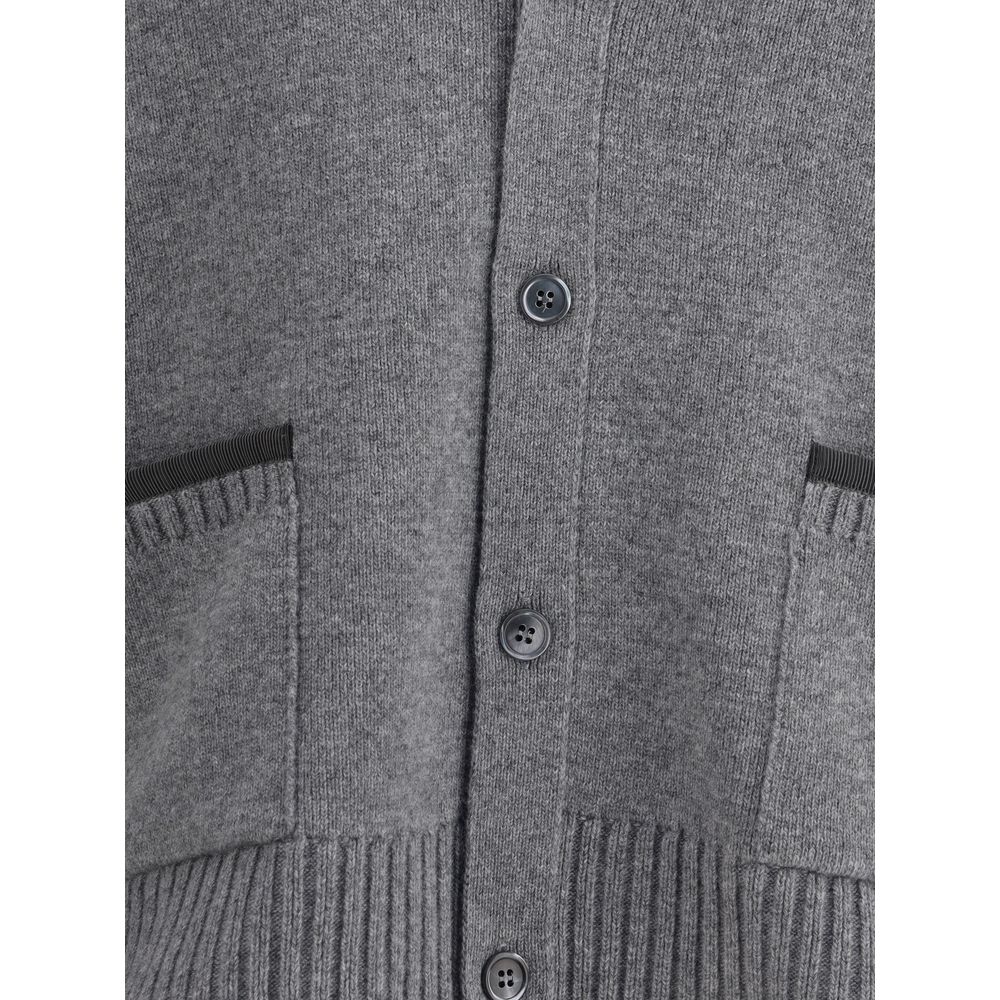 Thom Browne Gray Merino Wool Cardigan