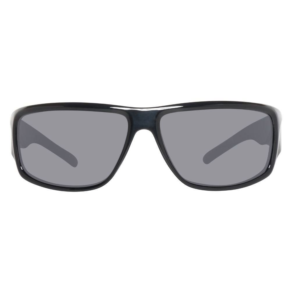 Front view of Time Force Black Plastic Sunglasses with 66mm lens and black frame.