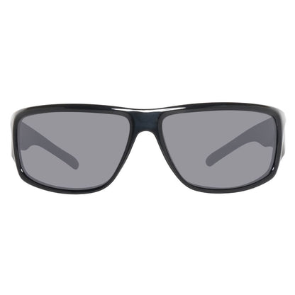 Front view of Time Force Black Plastic Sunglasses with 66mm lens and black frame.