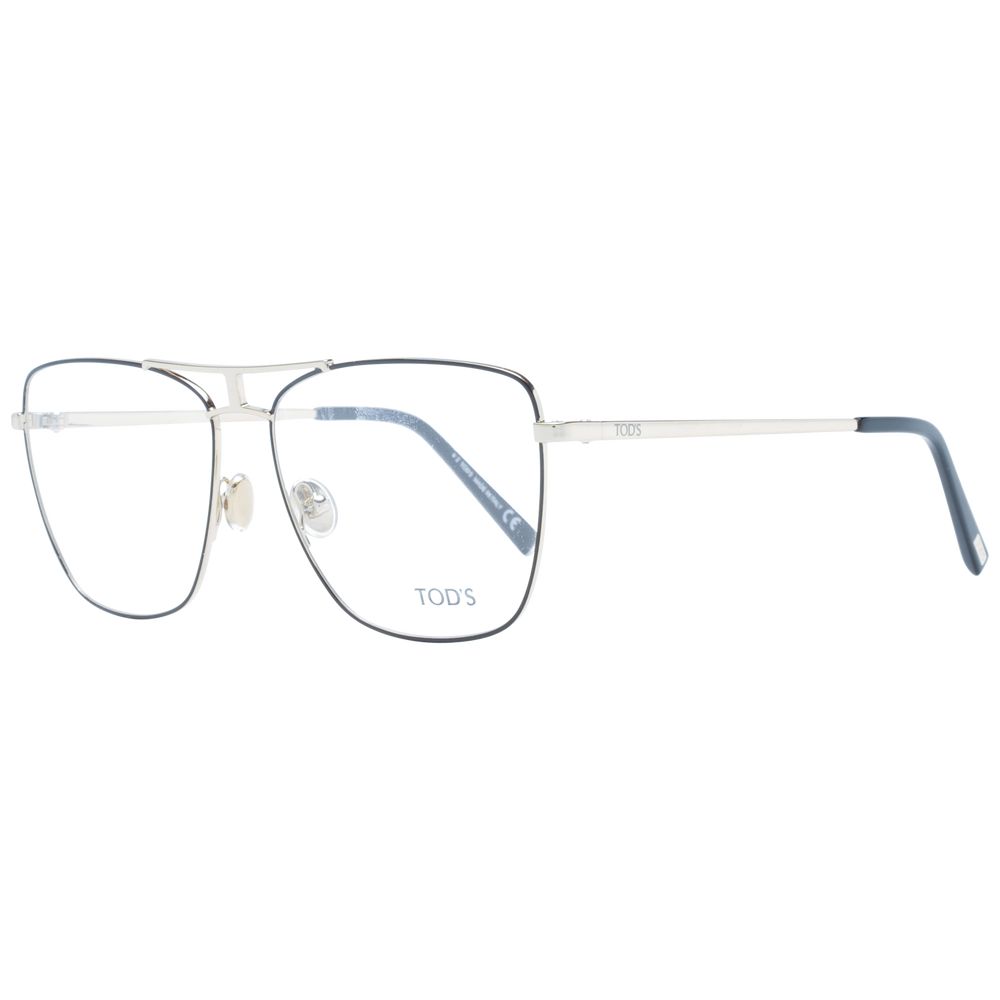 Alt Tag: Tod's Black Women Glasses Frame in metal aviator style with full-rim, demo plastic lenses, 55mm width, and 140mm temples.