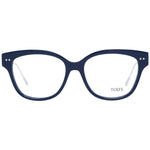 Tod's Blue Women Glasses Frame in full-rim butterfly style, metal & plastic material, dimensions 53-16-140, includes branded case.