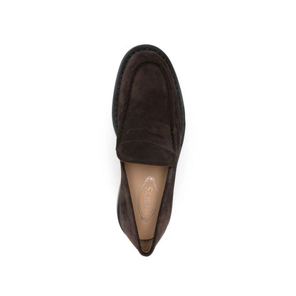 Tod's Brown Calfskin Slip-On Loafers