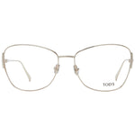Alt Tag: Tod's Gold Women Glasses Frame with butterfly style, full-rim metal and demo lenses. Elegant gold design, includes branded case.
