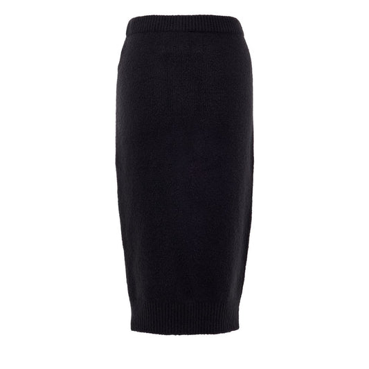 Luxury Tom Ford Black Cotton Skirt with cashmere blend, elastic waistband, and soft-touch fabric, perfect for chic fashion styles.