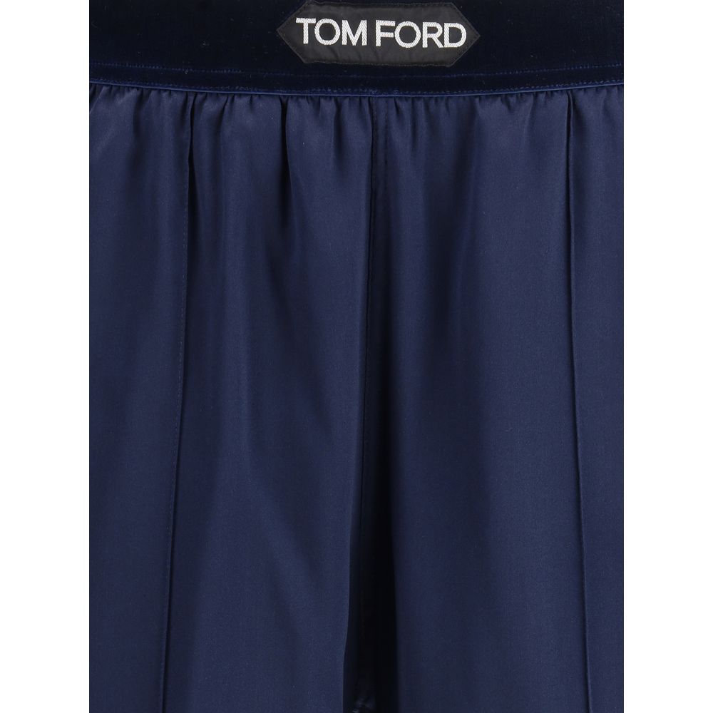 Tom Ford Blue Elastane Casual Pants