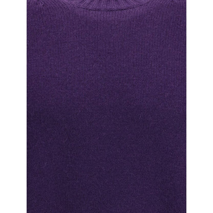 Tom Ford Purple Cashmere Cashmere Sweater with ribbed crew neck and relaxed silhouette, perfect for sophisticated style.