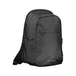 Tommy Hilfiger Black Polyester Backpack with adjustable straps, zip closure, and multiple pockets for convenience.