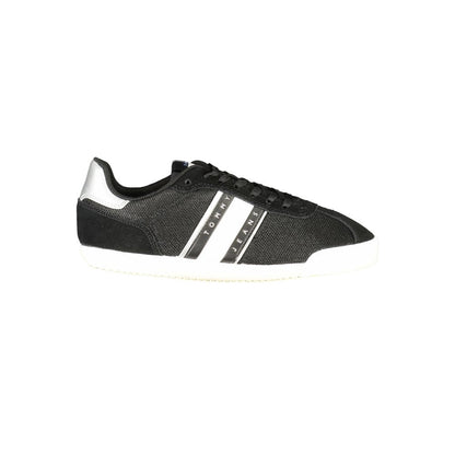 Tommy Hilfiger Black Polyester Women Sneaker with eco-friendly materials and stylish design, featuring iconic branding.