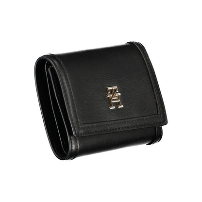 Tommy Hilfiger Black Polyethylene Wallet with card slots, coin purse, contrasting details, zip and automatic closure, logo front