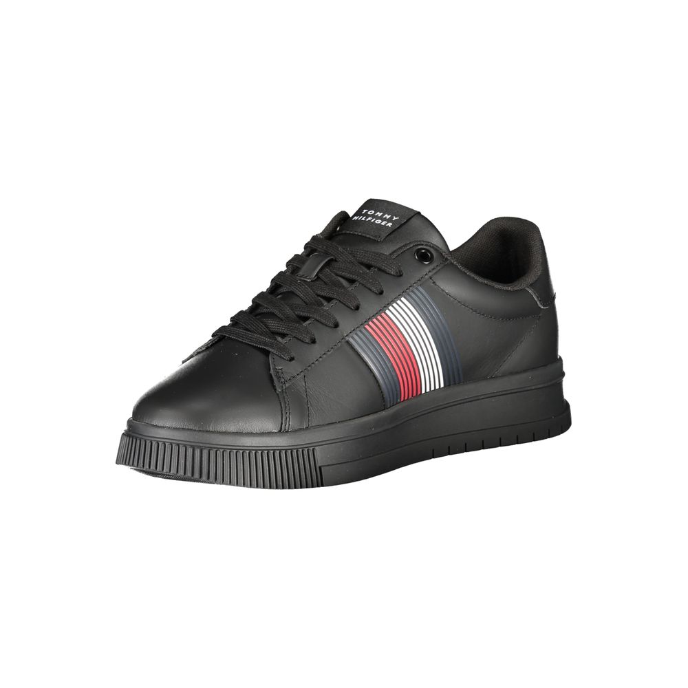 Tommy Hilfiger Black Polyurethane Men Sneaker