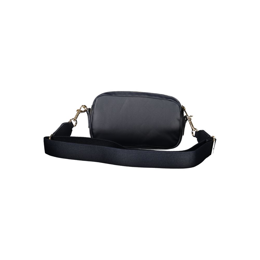 Tommy Hilfiger Blue Polyester Women Handbag, featuring a sleek design with an adjustable strap, perfect for chic convenience and organization.