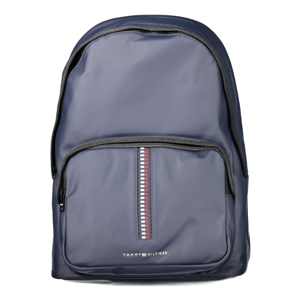 Tommy Hilfiger Blue Polyethylene Backpack with adjustable straps and external pocket