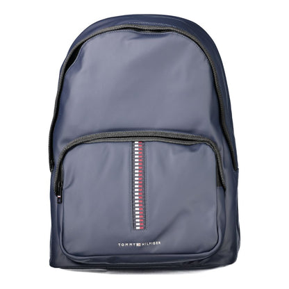 Tommy Hilfiger Blue Polyethylene Backpack with adjustable straps and external pocket