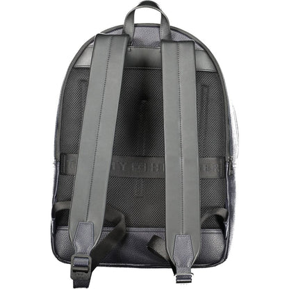 Back view of Tommy Hilfiger Blue Polyethylene Men Backpack with padded straps and sleek design