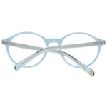 Tommy Hilfiger Blue Women Glasses Frame, full-rim round plastic design with demo lenses, includes branded case for protection.