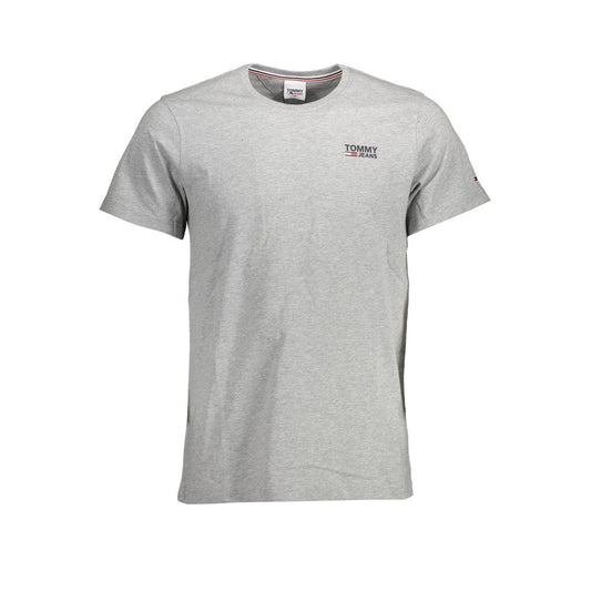 Tommy Hilfiger Brown Cotton Men T-Shirt featuring an iconic logo, crafted from 100% organic cotton for breathable comfort and eco-conscious style.