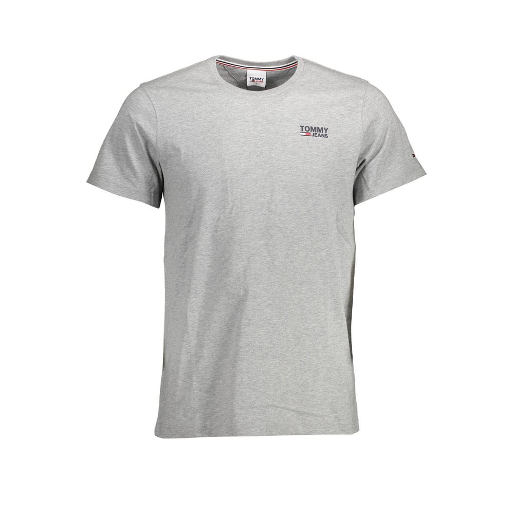 Tommy Hilfiger Brown Cotton Men T-Shirt with iconic logo and contemporary print, crafted from 100% organic cotton for comfort and style.