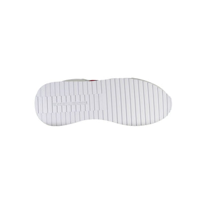 Sole view of Tommy Hilfiger White Polyester Men Sneaker with grooved design for grip and comfort