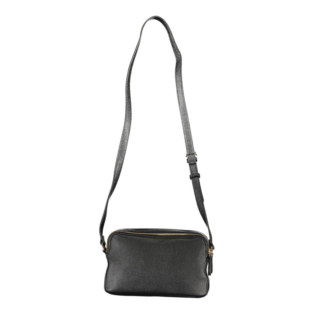 Twinset Black Polyethylene Women Handbag with adjustable strap and spacious compartments.