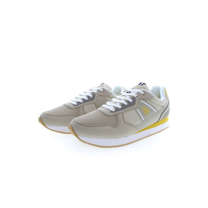 U.S. POLO ASSN. Beige Polyester Men Sneaker showcasing stylish beige design and iconic logo for modern comfort and heritage.