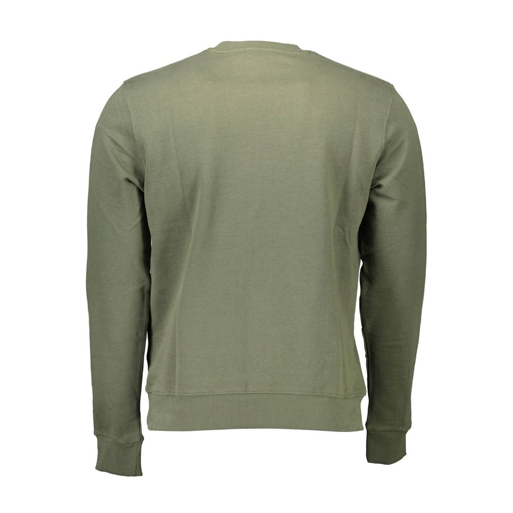 Back view of U.S. POLO ASSN. Green Cotton Men Sweater showcasing long sleeves and comfortable fit.