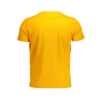 Back view of U.S. POLO ASSN. Orange Cotton Men T-Shirt displaying vibrant color and classic short sleeve design.