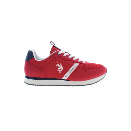 U.S. POLO ASSN. Red Polyester Men Sneaker with logo, side view