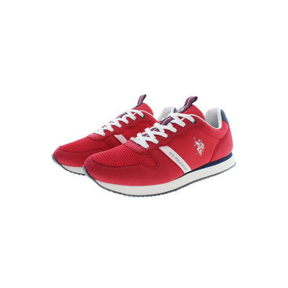 U.S. POLO ASSN. Red Polyester Men Sneaker with logo and contrasting details