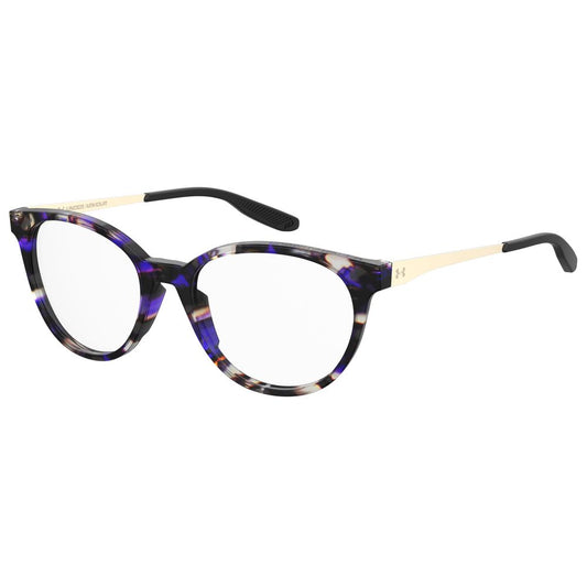 Under Armour Brown Acetate Glasses (Frames) UA5028HKZF417 with gold temples, size 54/17/140mm for women.