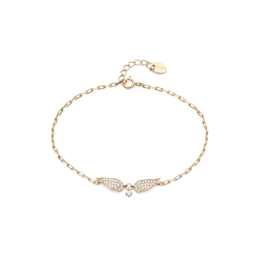 Elegant lady's bracelet in gold finish with wing design, part of the VICEROY JEWELS Mod. 13069P100-30 collection, featuring a delicate chain.