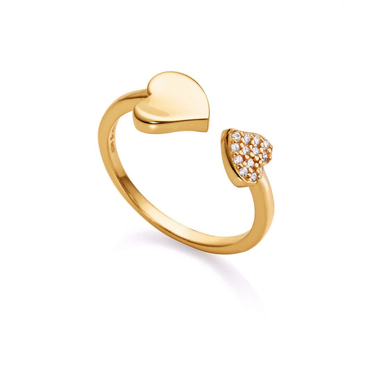 Heart-shaped gold ring with embellished design, perfect for ladies. VICEROY JEWELS Mod. 13125A015-36 Quartz Analog Silver.