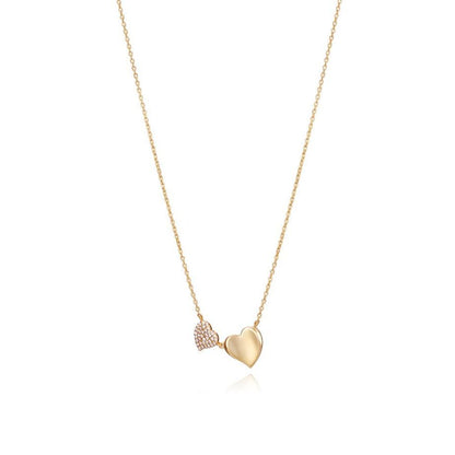 Gold heart necklace with two interlocking hearts, perfect for ladies - VICEROY JEWELS Mod. 13125C100-36, silver 925°, quartz movement, 5 ATM